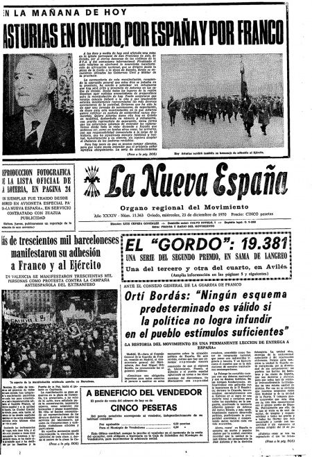 Portada Miércoles 23 de Diciembre de 1970