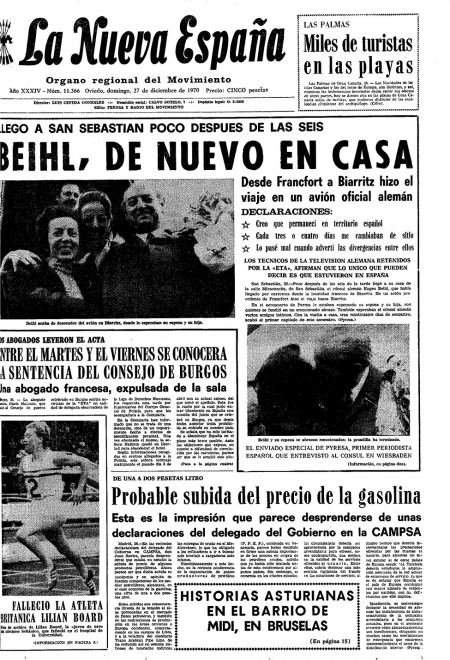 Portada Domingo 27 de Diciembre de 1970