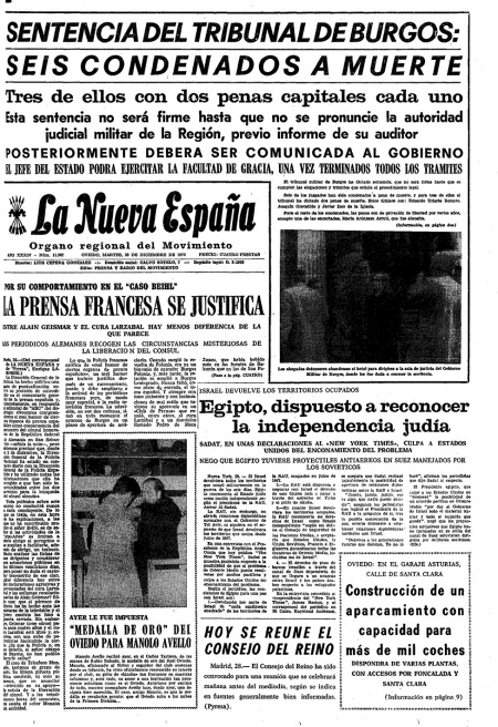 Portada Martes 29 de Diciembre de 1970