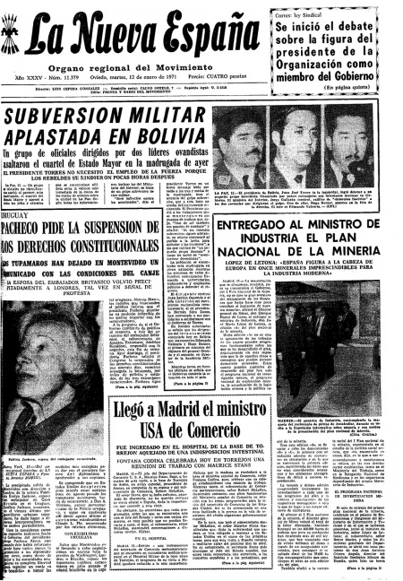Portada Martes 12 de  de 1971