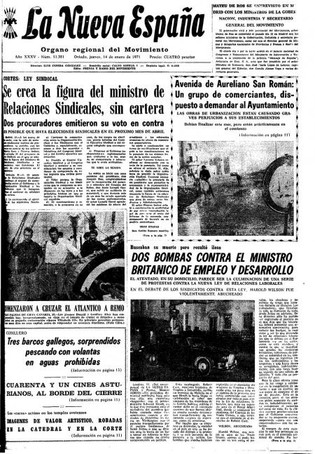 Portada Jueves 14 de  de 1971