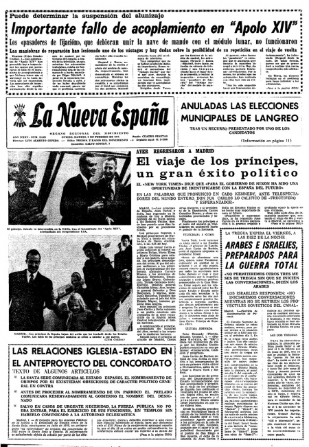 Portada Martes 2 de  de 1971