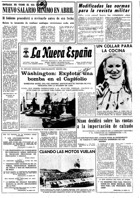 Portada Martes 2 de  de 1971