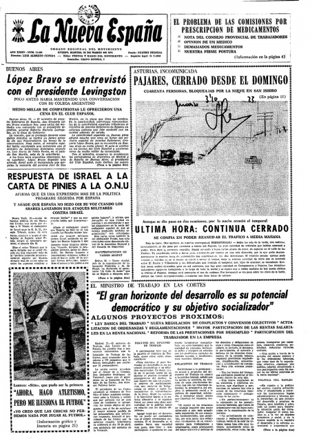 Portada Martes 23 de  de 1971