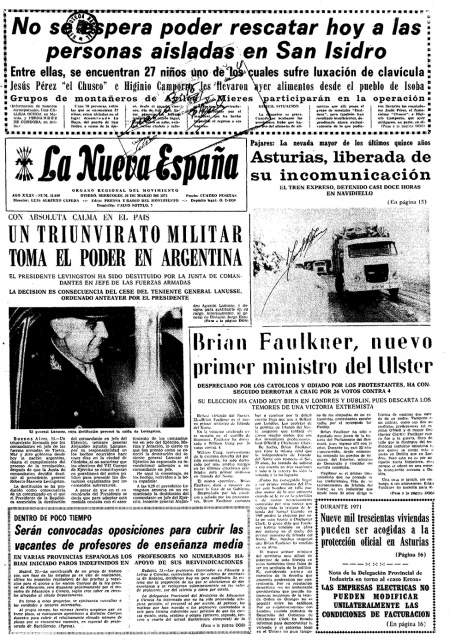 Portada Miércoles 24 de  de 1971