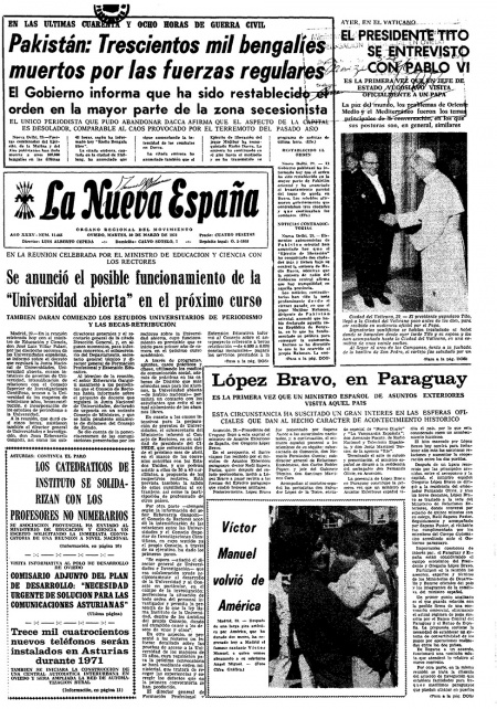 Portada Martes 30 de  de 1971