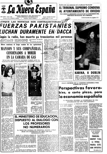 Portada Miércoles 31 de  de 1971