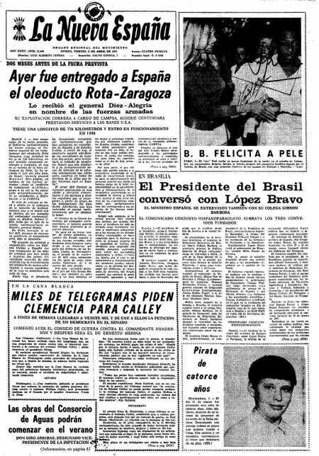 Portada Viernes 2 de  de 1971