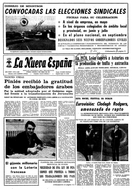 Portada Sábado 3 de  de 1971