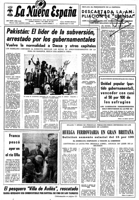 Portada Martes 6 de  de 1971