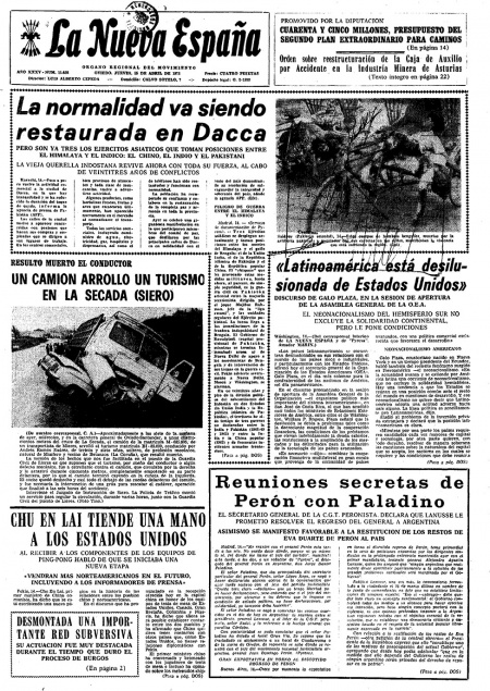 Portada Jueves 15 de  de 1971