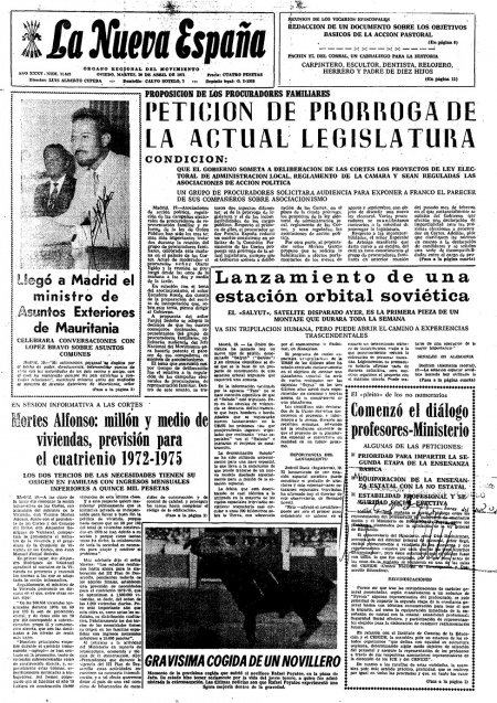 Portada Martes 20 de  de 1971