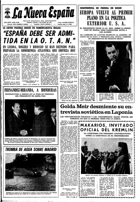 Portada Jueves 3 de  de 1971