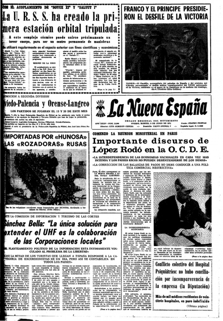 Portada Martes 8 de  de 1971