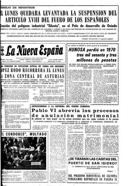 Portada Sábado 12 de  de 1971