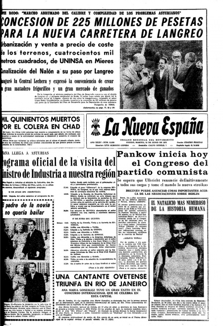 Portada Martes 15 de  de 1971