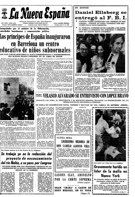 Portada Martes 29 de  de 1971