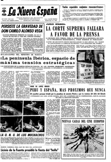 Portada Miércoles 30 de  de 1971
