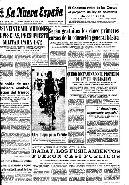 Portada Miércoles 14 de  de 1971