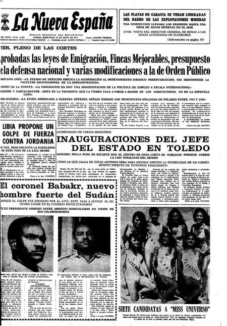 Portada Miércoles 21 de  de 1971