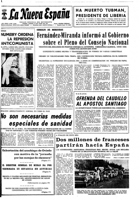 Portada Sábado 24 de  de 1971