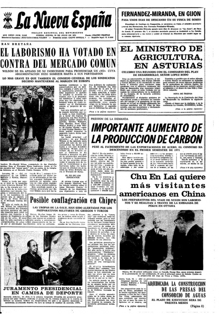 Portada Jueves 29 de  de 1971