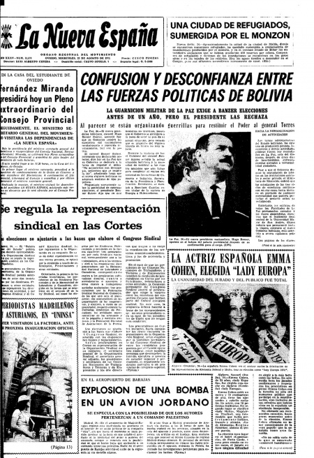 Portada Miércoles 25 de  de 1971