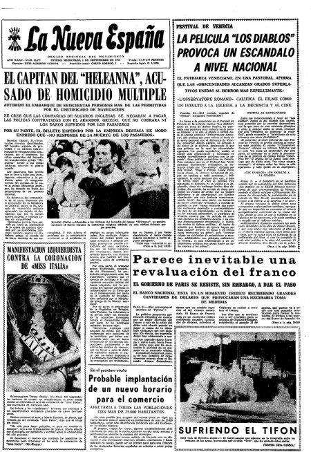 Portada Miércoles 1 de  de 1971