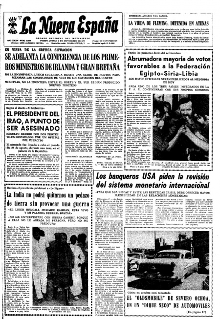 Portada Jueves 2 de  de 1971