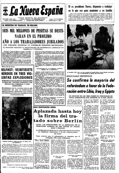 Portada Viernes 3 de  de 1971