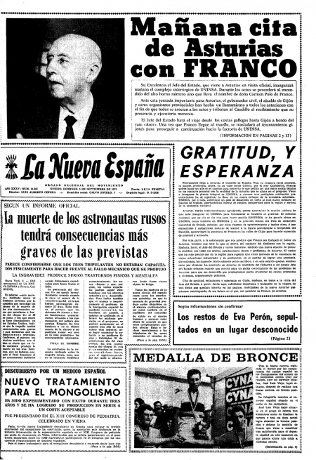 Portada Domingo 5 de  de 1971