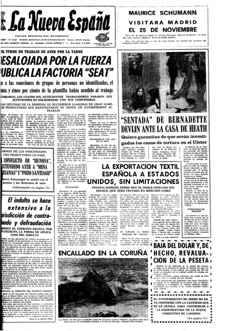Portada Miércoles 20 de Octubre de 1971