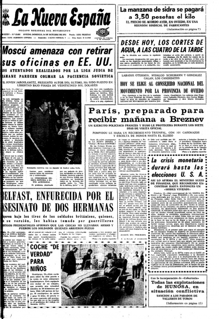 Portada Domingo 24 de Octubre de 1971