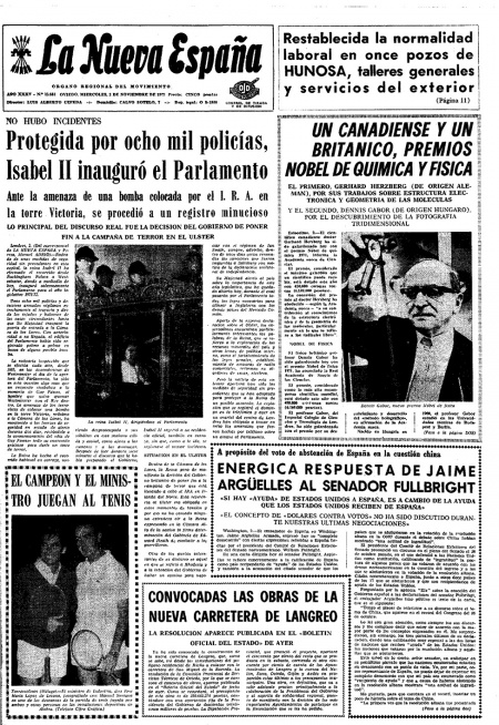 Portada Miércoles 3 de Noviembre de 1971