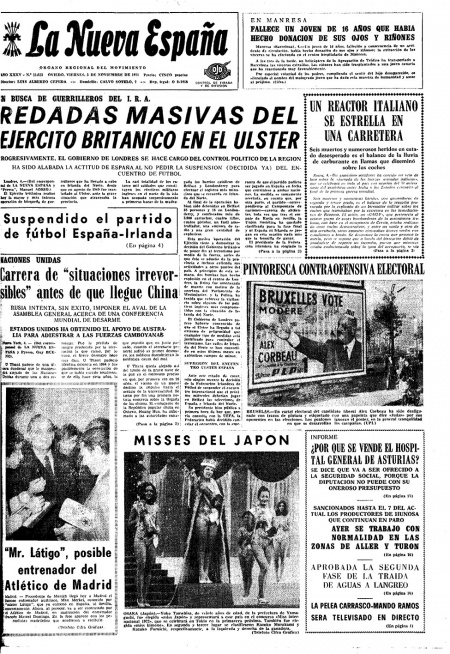 Portada Viernes 5 de Noviembre de 1971