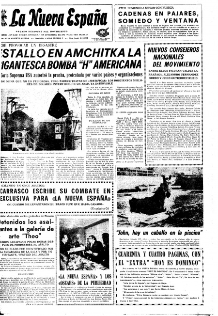 Portada Domingo 7 de Noviembre de 1971