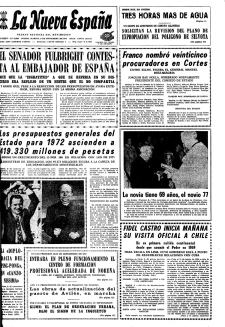 Portada Martes 9 de Noviembre de 1971