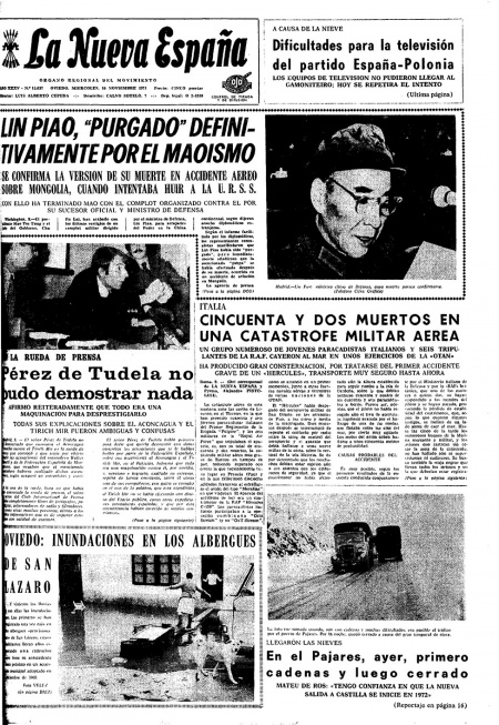 Portada Miércoles 10 de Noviembre de 1971