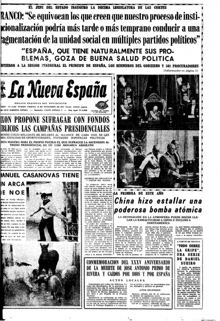 Portada Viernes 19 de Noviembre de 1971
