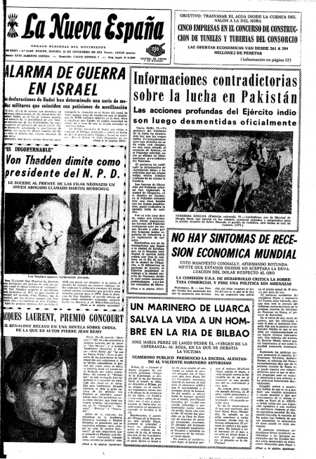 Portada Martes 23 de Noviembre de 1971