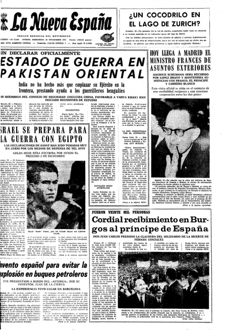 Portada Miércoles 24 de Noviembre de 1971