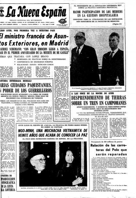 Portada Jueves 25 de Noviembre de 1971