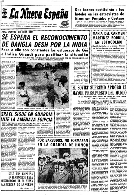 Portada Sábado 27 de Noviembre de 1971