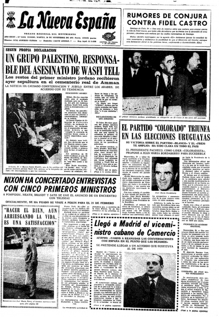 Portada Martes 30 de Noviembre de 1971