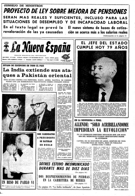 Portada Sábado 4 de Diciembre de 1971