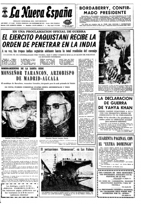 Portada Domingo 5 de Diciembre de 1971
