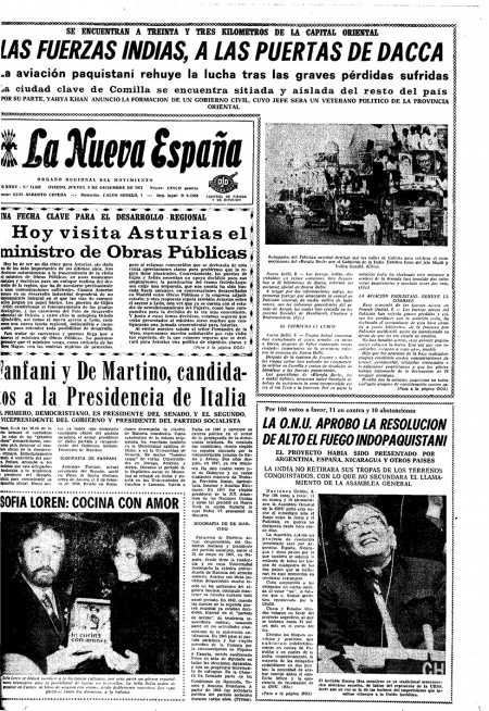 Portada Jueves 9 de Diciembre de 1971