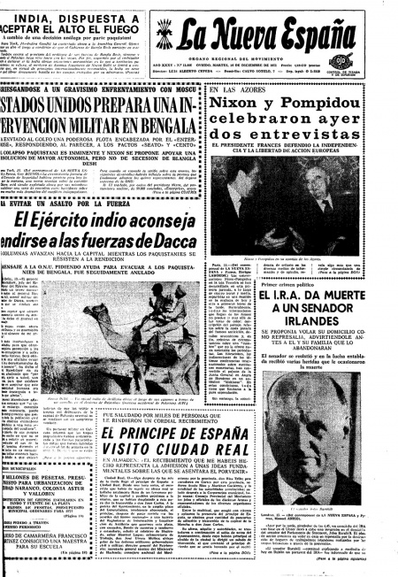 Portada Martes 14 de Diciembre de 1971