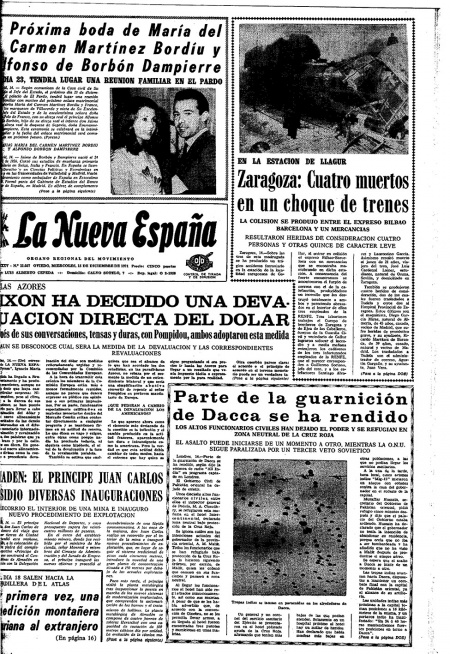 Portada Miércoles 15 de Diciembre de 1971