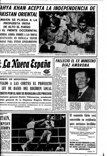 Portada Sábado 18 de Diciembre de 1971
